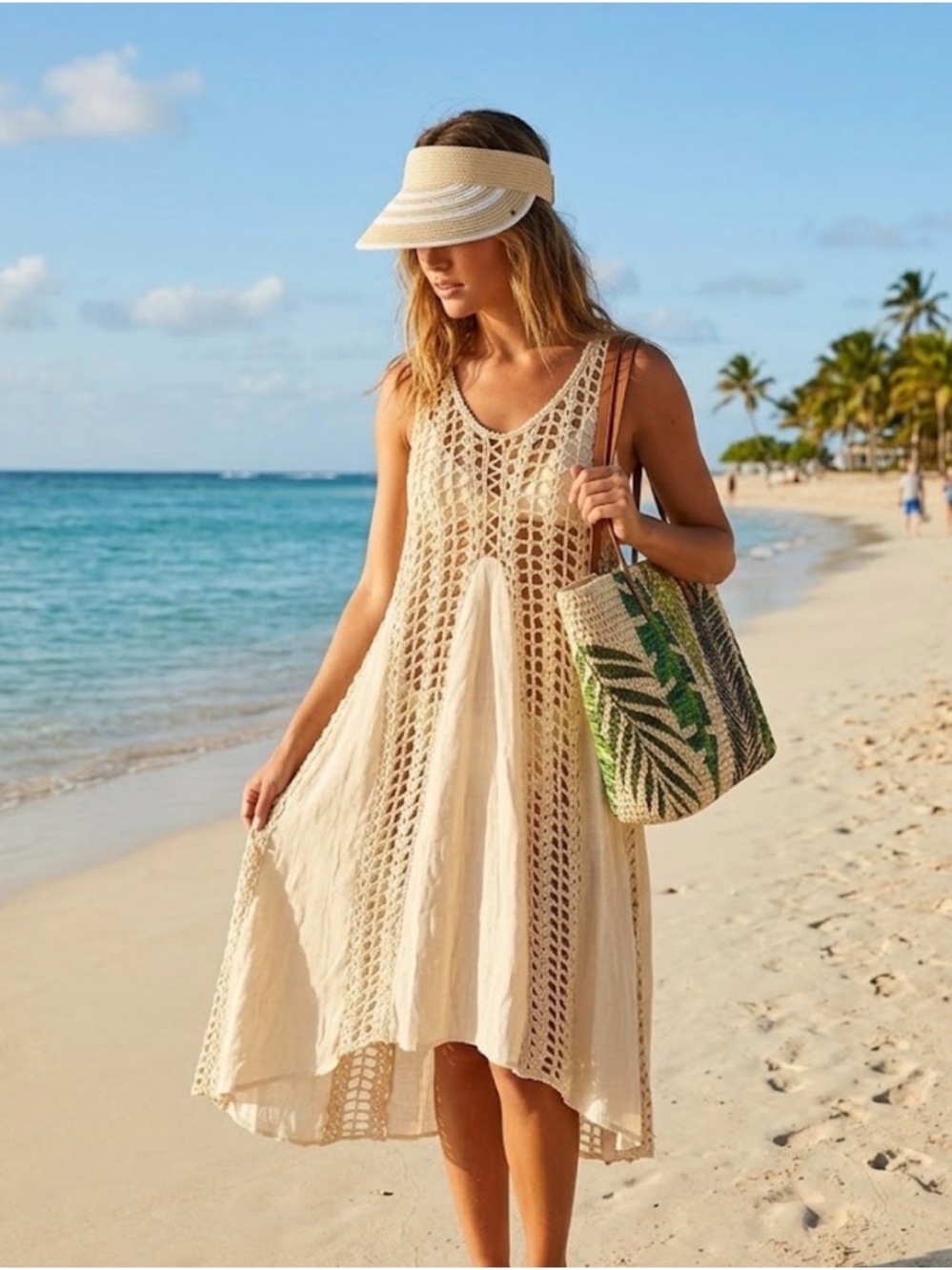 Dress, bag and cap (3 item) beach set